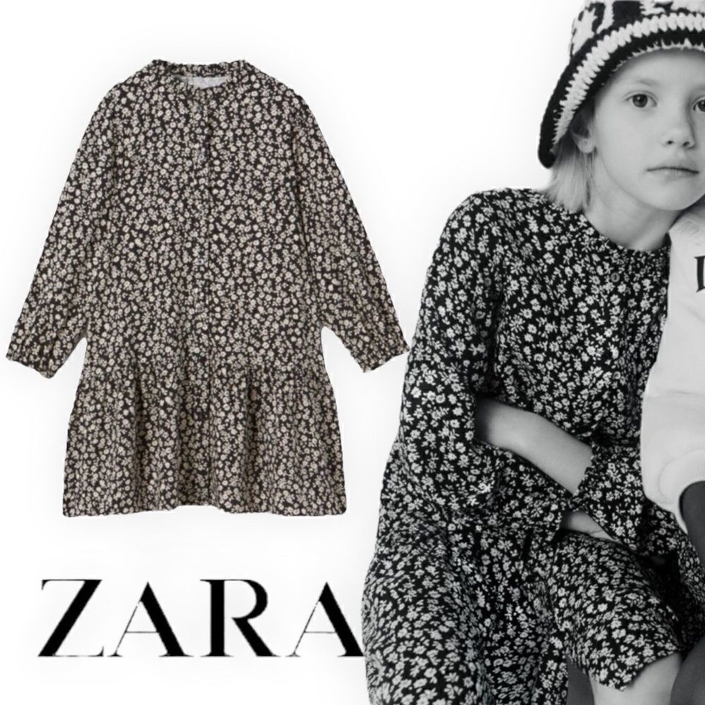 ZARA Kids | Black | FLORAL SHIRTDRESS